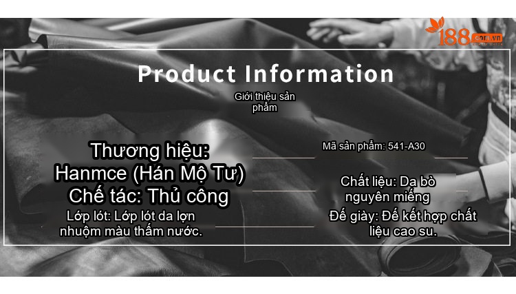 Giày Tây Buộc Dây Nam Da Bò Mũi Vuông Chiều Cao Đế Khoảng 3cm Màu Đen, Nâu chi tiết 15