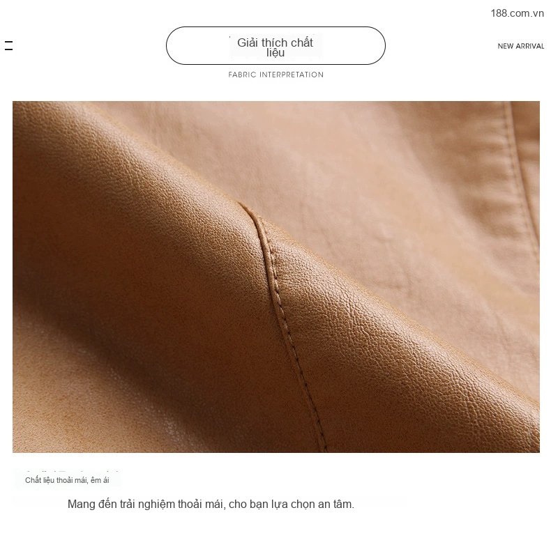 Áo Khoác Blazer Nữ Da PU Dáng Ôm Ngắn Phong Cách Hàn Quốc Màu Nâu, Đỏ, Xanh Lá chi tiết 5