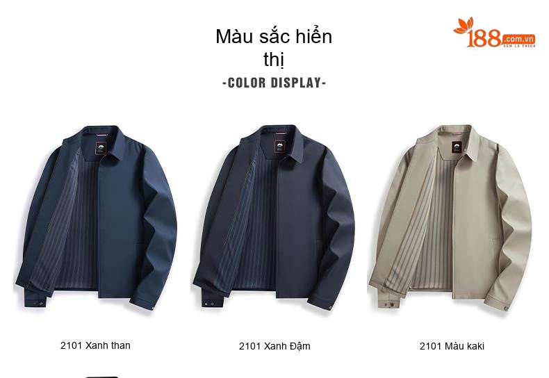 Áo Khoác Nam Cổ Bẻ Khóa Kéo Dáng Ngắn Phong Cách Doanh Nhân Màu Xanh Navy, Xám, Trắng, Xám Đậm... chi tiết 12