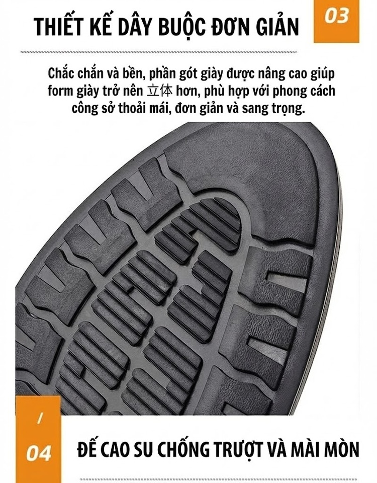 Giày Tây Buộc Dây Nam Da Bò, Kiểu dáng Brogue, Chiều Cao Đế Khoảng 3cm Màu Nâu, Đen chi tiết 15