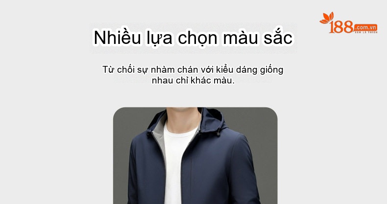Áo Khoác Nam Có Mũ Trùm Đầu Phong Cách Doanh Nhân Thoải Mái Màu Xanh Navy, Xám chi tiết 8
