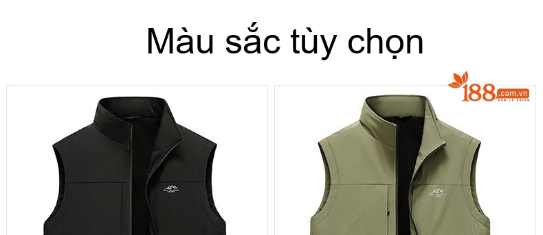 Áo Gile Bông Nam Thu Đông Giữ Ấm Phong Cách Thể Thao Màu Xanh Navy, Xanh Rêu, Đen chi tiết 10