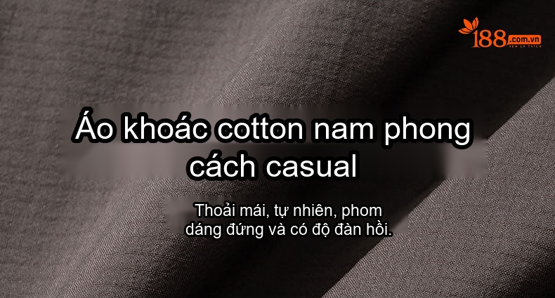 Áo Khoác Nam Cotton Pha PI Có Mũ Trùm Đầu Chống Gió Giữ Ấm Màu Đen, Nâu chi tiết 1