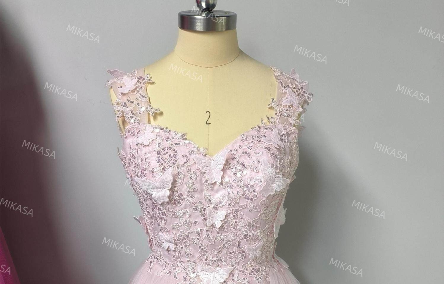 Váy Dự Tiệc dáng chữ A Hai Dây Cổ Yếm Đính Ren, Kim Sa Lấp Lánh Màu Xanh Mint, Tím, Trắng, Xám... chi tiết 14