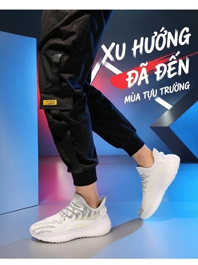 Giày Thể Thao Nam Vải Lưới Dệt Chiều Cao Đế Khoảng 4cm Màu Đen, Trắng chi tiết 4