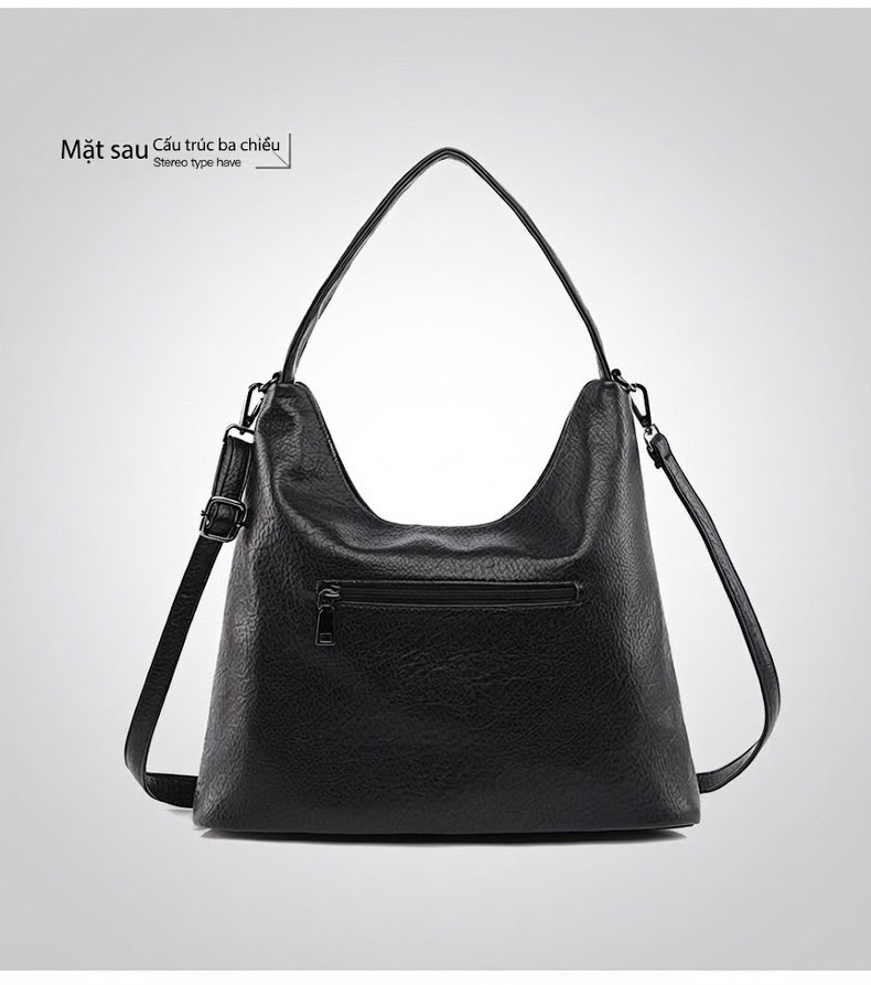 Túi Tote Da Mờ Đeo Vai Đựng Vừa A4 Phong Cách Casual Màu Đen, Nâu chi tiết 20
