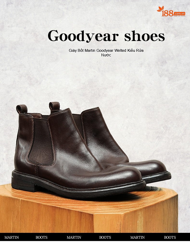 Boot Chelsea Nam Da Mờ Cao Cổ Chiều Cao Đế Khoảng 3cm Màu Đen, Nâu chi tiết 15