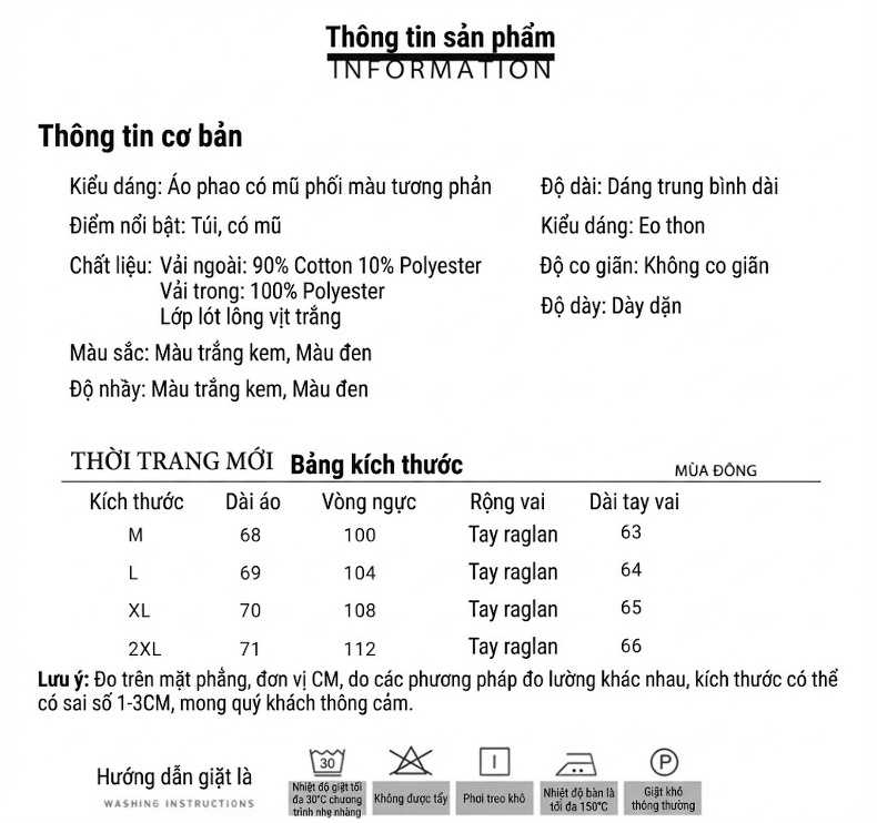 Áo Khoác Phao Nữ Dáng Dài Vừa Chống Gió Tràn Màu Be, Đen, Đỏ chi tiết 6