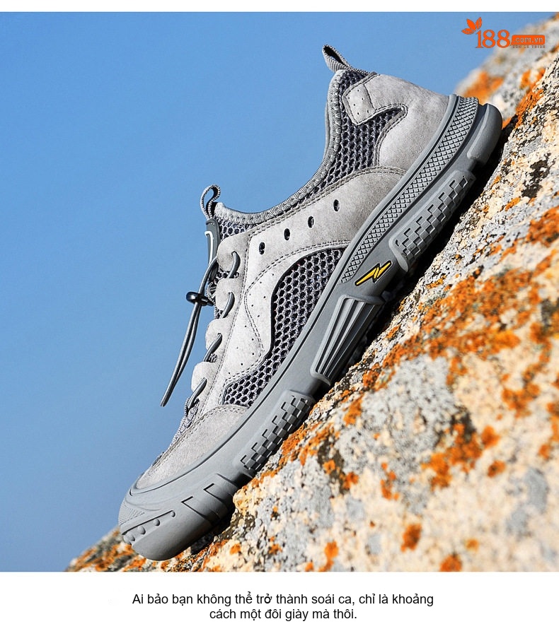 Sandal Nam Dây Rút Thể Thao Outdoor Thoáng Khí, Chống Nước, Nhanh Khô, Chống Mài Mòn, Chiều Cao Đế Khoảng 3cm Màu Be, Xám chi tiết 17