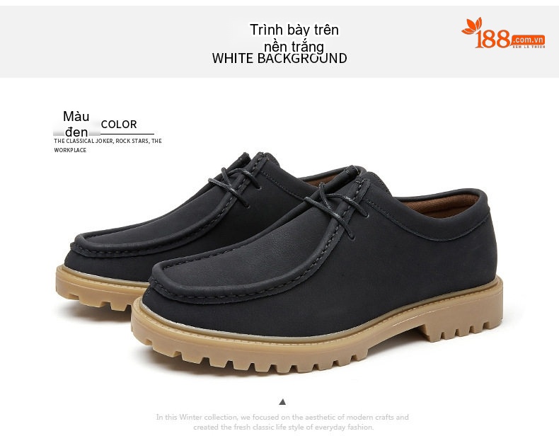 Giày Oxford Nam Giày Da Mờ Buộc Dây Phong Cách Nhật Bản Chiều Cao Đế Khoảng 3cm Màu Đen, Nâu, Xám, Xanh... chi tiết 24