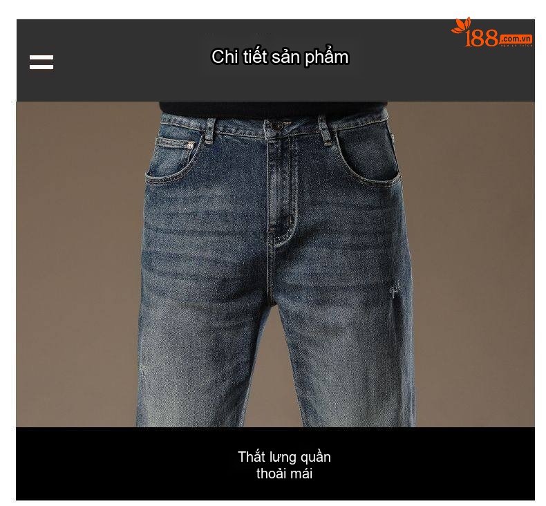 Quần Jean Nam Ống Đứng Ôm Vừa Vặn Phong Cách Âu Mỹ Màu Xanh Denim chi tiết 14