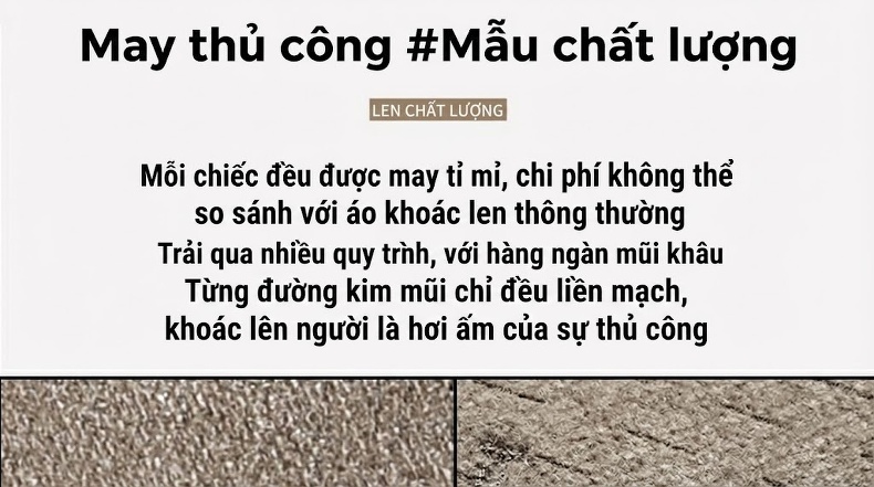 Áo Khoác Dạ Nam Trung Niên Cổ Trụ Dáng Dài Vừa Phong Cách Business Casual Màu Xám Đậm, Nâu chi tiết 7
