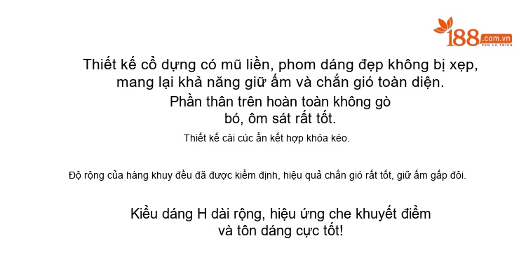 Áo Phao Nữ Dáng Dài Có Mũ Trùm Đầu Form Rộng Dày Dặn Màu Đỏ, Trắng, Đen chi tiết 5