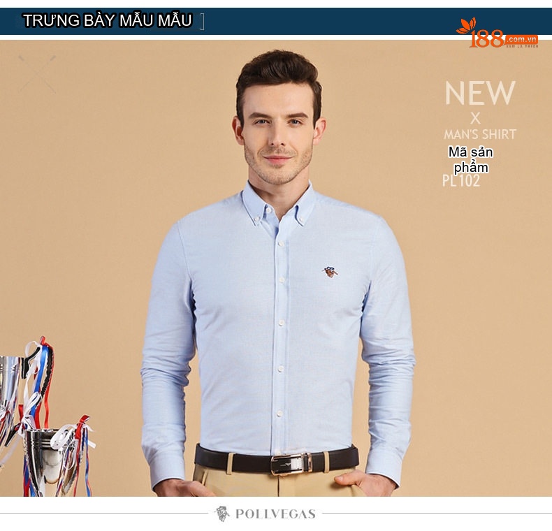 Áo Sơ Mi Tay Dài Nam Cotton Dáng Ôm Thời Trang Công Sở Màu Trắng, Xanh Dương, Hồng, Tím... chi tiết 29