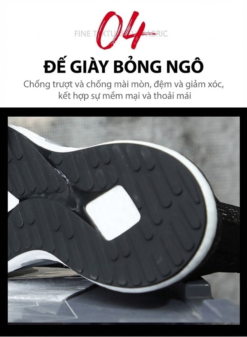 Giày Thể Thao Nam Vải Lưới Thoáng Khí Chiều Cao Đế Khoảng 4cm Màu Đen chi tiết 9