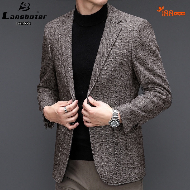 Áo Vest Nam Tiết Kế Jacquard Vải Lông Mỏng Phong Cách Hàn Quốc Màu Xám chi tiết 24