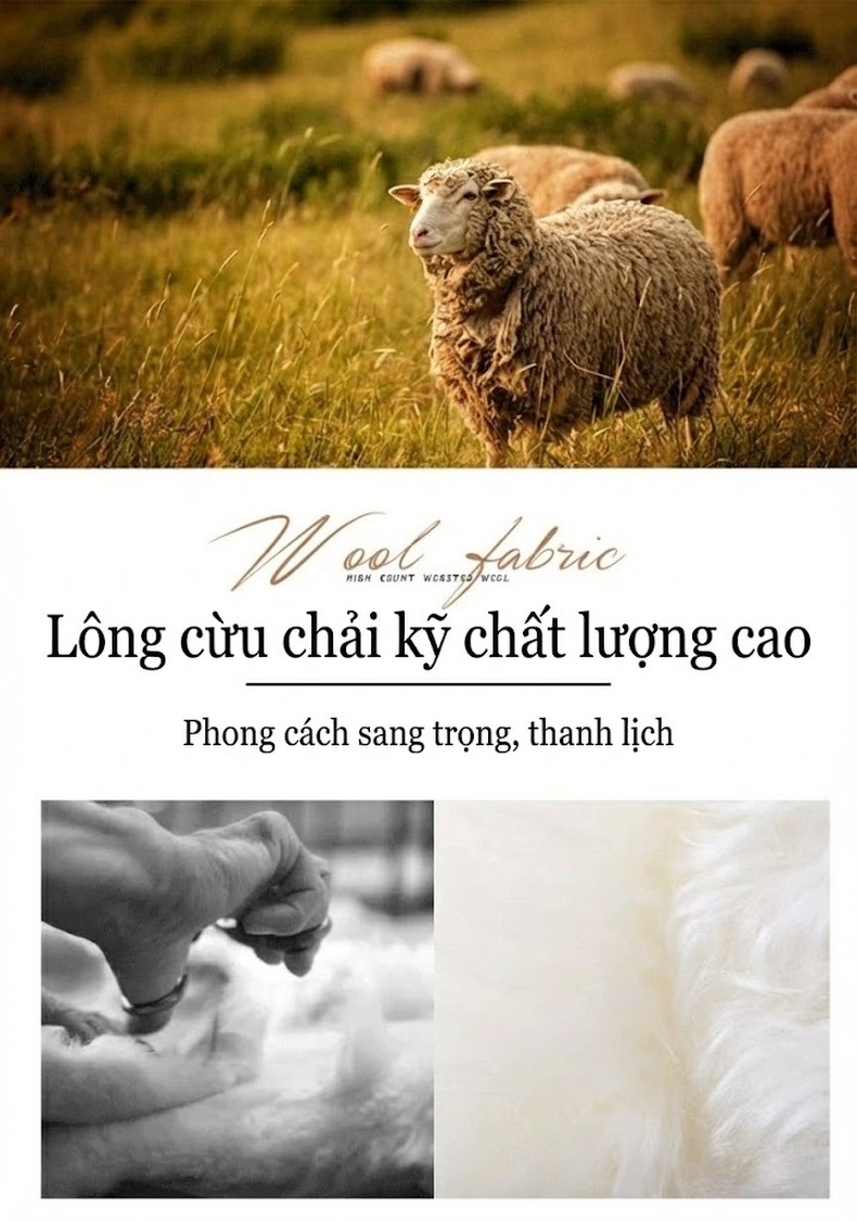 Áo Khoác Dạ Nam Trung Niên Dáng Dài Thêm Lớp Lót Dày Dặn Màu Đen, Xám, Nâu, Xanh Navy chi tiết 4