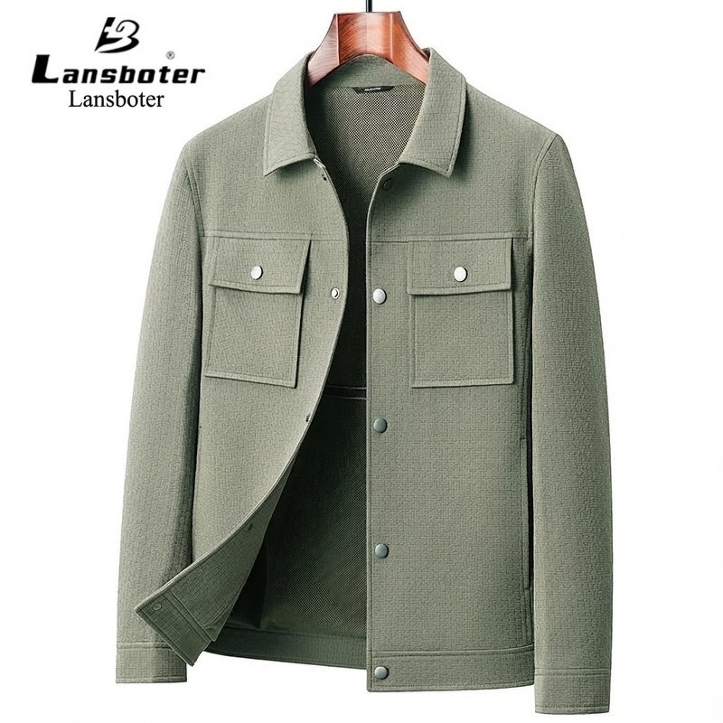 Áo Khoác Giữ Ấm Nam Cổ Bẻ Dáng Bomber Phong Cách Công Sở Màu Xanh, Trắng, Đen