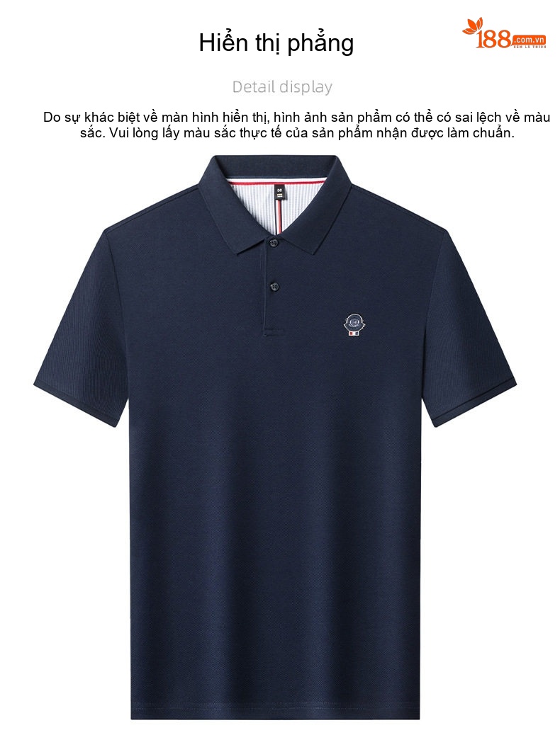 Áo Polo Nam Cotton Dài Tay Form Rộng Màu Đen, Xanh Navy, Trắng, Xám... chi tiết 7
