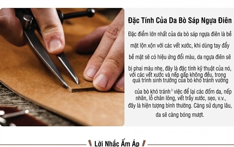 Túi Đeo Chéo Nam Da Thật Cao Cấp Da Bò Lớn Màu Nâu chi tiết 2