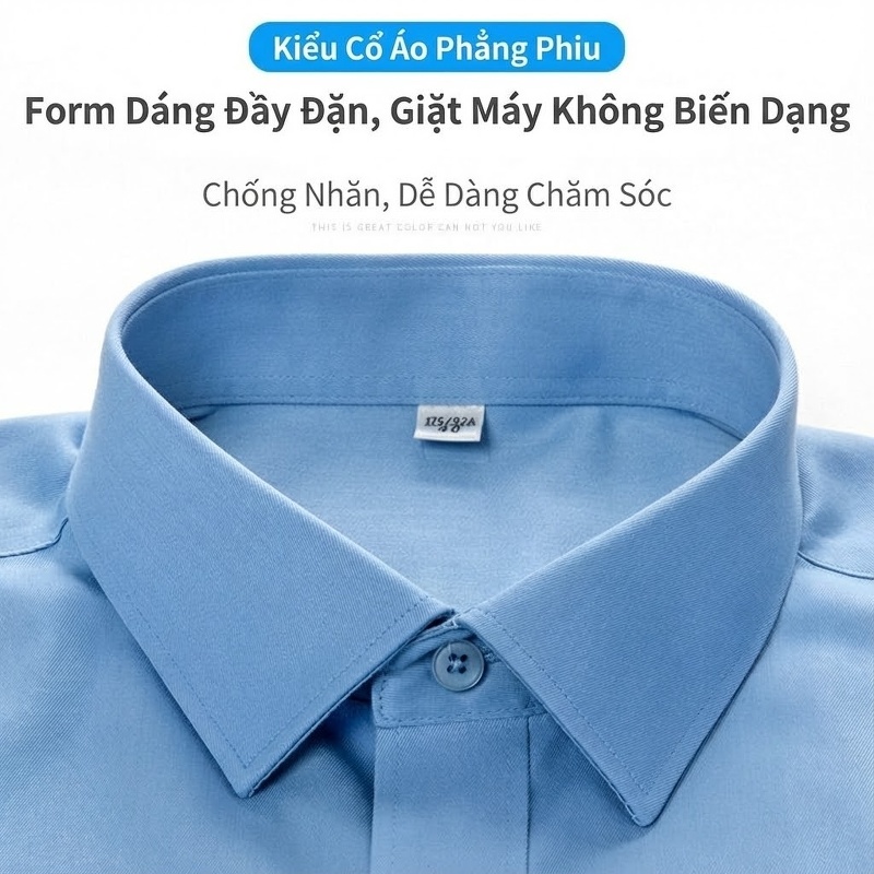 Áo Sơ Mi Nam Tay Ngắn Cotton Chống Nhăn Cao Cấp Màu Trắng, Xanh, Xám, Hồng