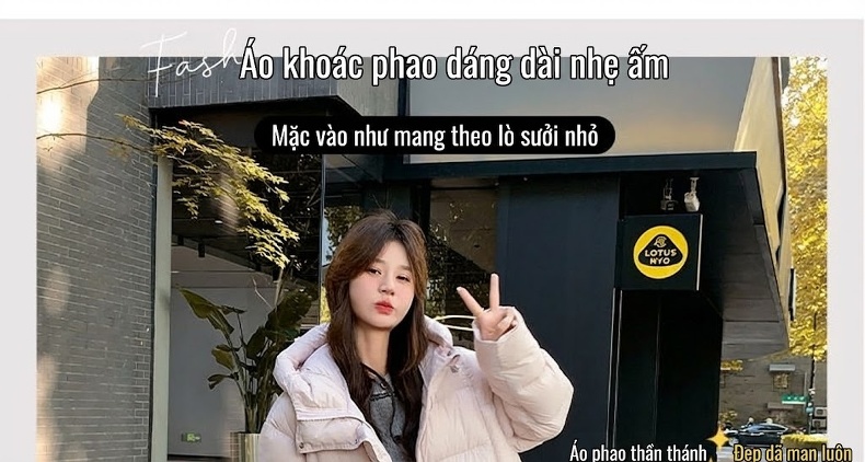 Áo Khoác Phao Nữ Dáng Dài Vừa Thiết Kế Hàn Quốc Cao Cấp Ấm Áp Màu Trắng, Đen chi tiết 2