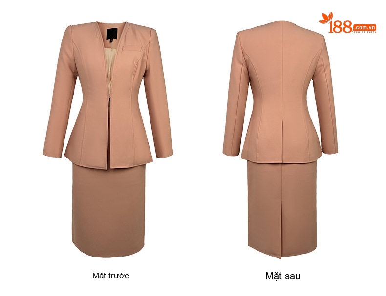 Set Áo Vest Công Sở Nữ Tay Lỡ và Chân Váy Bút Chì Dáng Dài Màu Hồng chi tiết 7