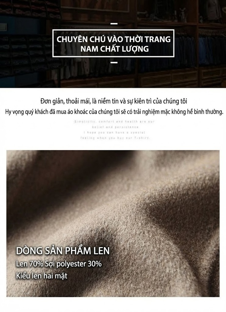 Áo Vest Nam Dáng Ôm Thu Đông Thủ Công Vải Tweed Màu Be chi tiết 3