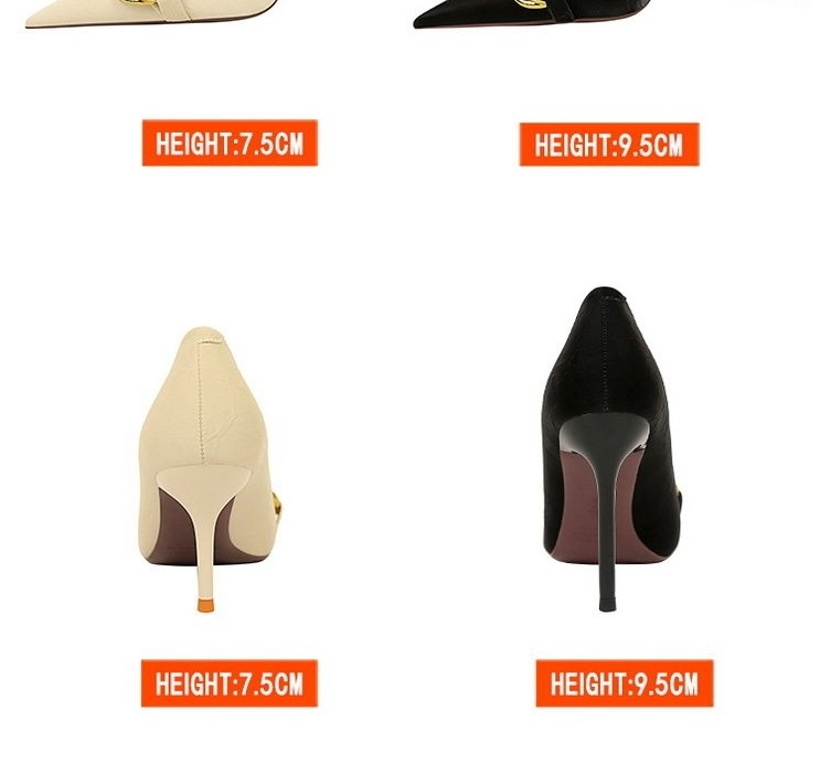 Giày Cao Gót Nữ Nỉ Hở Bên Chiều Cao Đế Khoảng 8cm Đính Ngọc Trai Màu Đen, Kem chi tiết 21