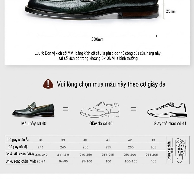 Giày Lười Nam Da Bò Mũi Tròn Chiều Cao Đế Khoảng 3cm Màu Đen, Xanh chi tiết 4