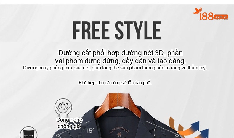 Áo Khoác Bông Nam Trung Niên Dáng Vừa Vải Cotton Lót Lụa Tằm Màu Xanh Navy chi tiết 7