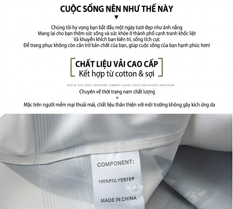 Áo Sơ Mi Dài Tay Nam In Chữ Nghệ Thuật Phong Cách Thời Trang chi tiết 4