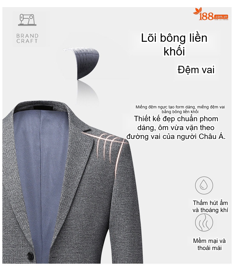 Áo Vest Nam Mỏng Co Giãn Chống Nhăn Họa Tiết Kẻ Ô Ôm Dáng Phong Cách Hàn Quốc Màu Xám chi tiết 8