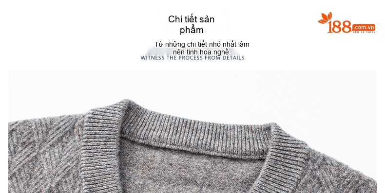 Áo Len Nam 100% Lông Cừu V Cổ Dày Dặn Màu Xám, Nâu, Xanh Đen, Vàng Nâu... chi tiết 22