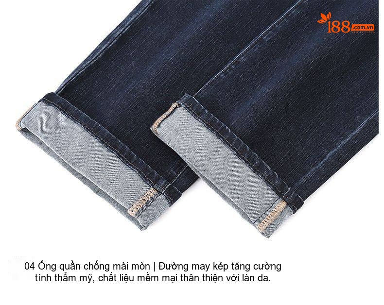 Quần Jean Dài Nam Cotton Co Giãn Thoải Mái Dáng Suông Màu Xanh Dương, Đen, Xám chi tiết 23