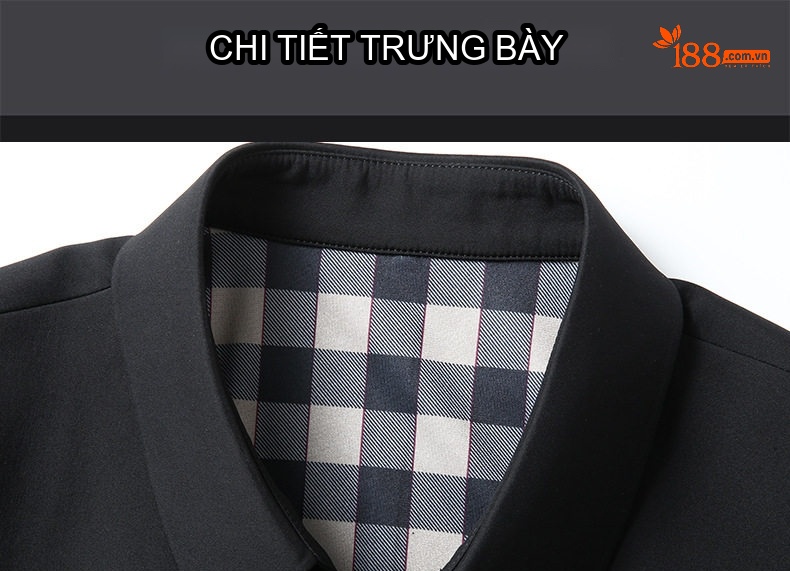 Áo Khoác Nam Cổ Bẻ Phong Cách Lịch Lãm Màu Xanh Navy, Đỏ Rượu, Kem, Đen chi tiết 16