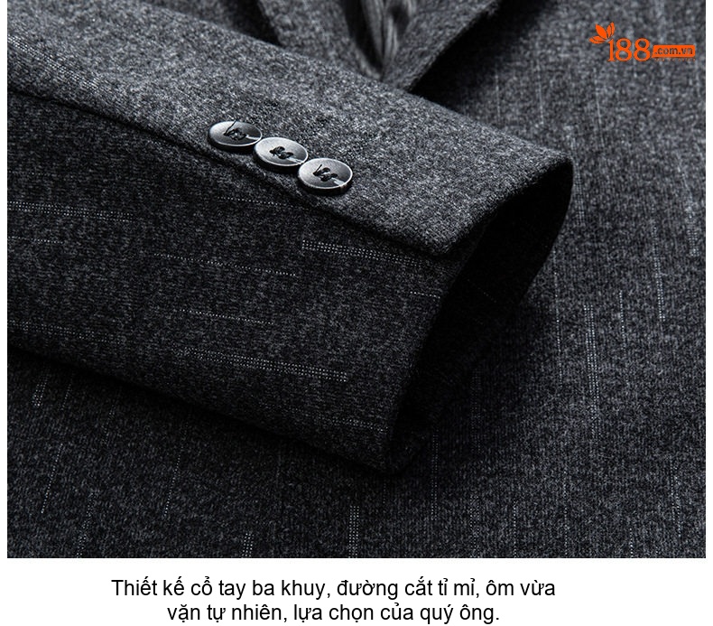 Áo Vest Dệt Kim Co Giãn Thu Đông Trung Niên Nam Kiểu Ôm Dáng Màu Xám Đen chi tiết 19