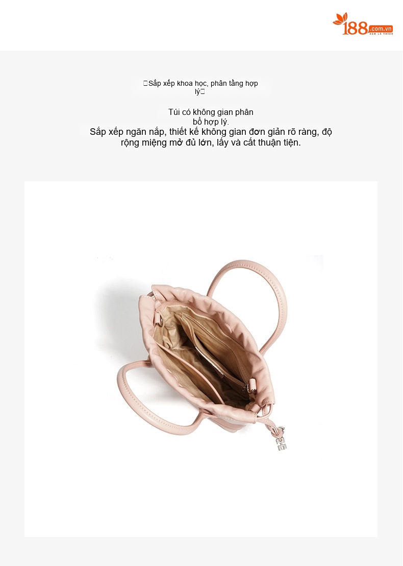 Túi Tote Da Bò Lớn Đựng Đồ Phong Cách Vintage, Túi Đeo Vai, Túi Đeo Chéo Da Mềm Màu Trắng Kem, Hồng, Đen chi tiết 11