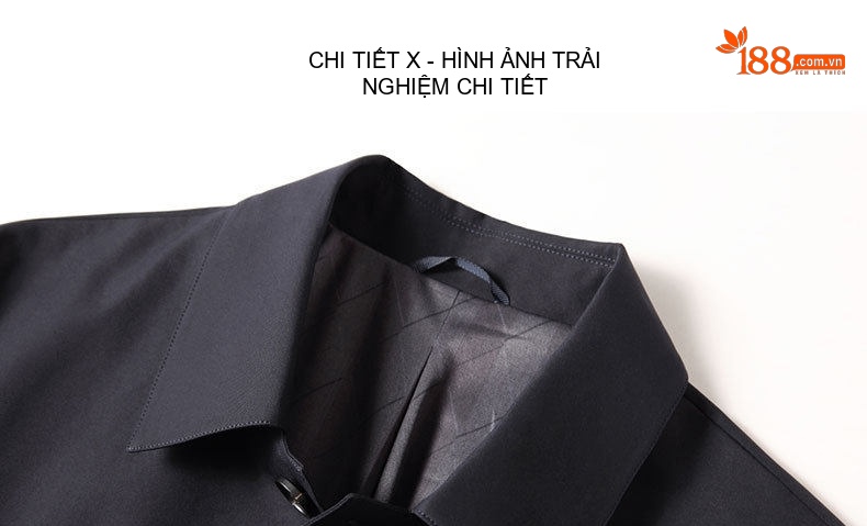 Áo Khoác Gió Nam Dáng Dài Vải Mịn Thiết Kế Thanh Lịch Màu Đen, Xám chi tiết 10