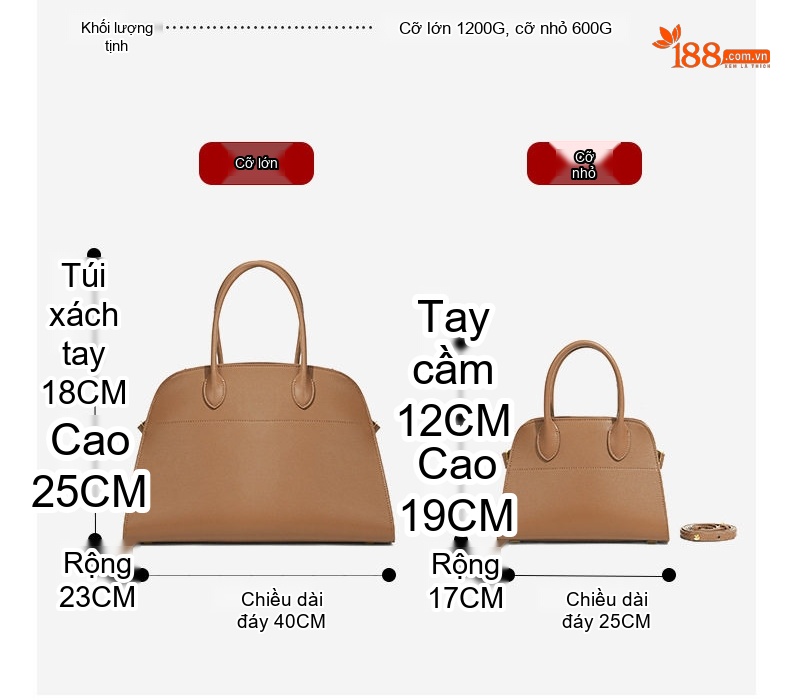 Túi Xách Tay Nữ Da Bò Đa Năng Phong Cách Tiểu Thư Màu Nâu, Đen chi tiết 5