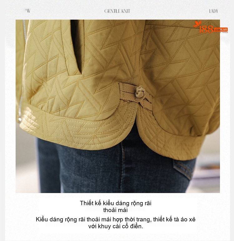 Áo Khoác Bomber Nữ Dáng Ngắn Phong Cách Retro Màu Kem, Xanh Olive chi tiết 8