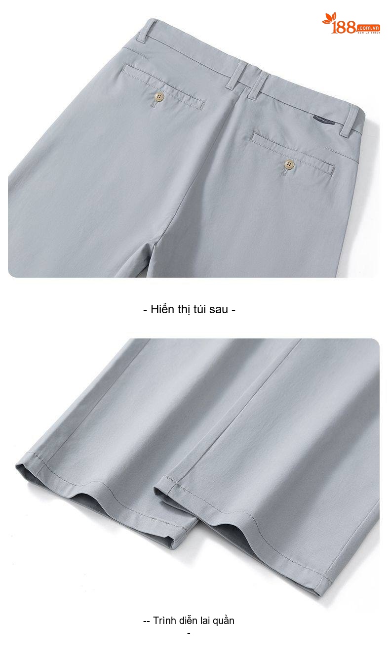 Quần Dài Cotton Nam Ống Suông Rộng Thoải Mái Màu Đen, Xám, Kem, Xanh Navy... chi tiết 31