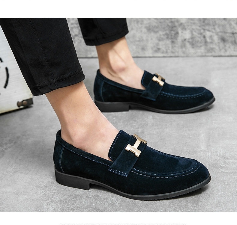 Giày Lười Nam Da Mờ Chiều Cao Đế Khoảng 2cm Màu Đen, Nâu, Xanh Navy chi tiết 2