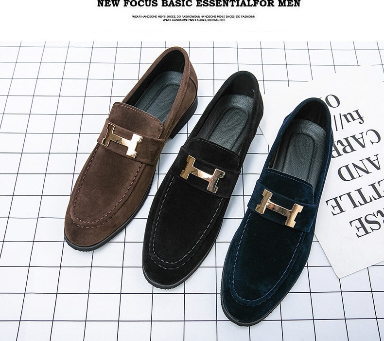 Giày Lười Nam Da Mờ Chiều Cao Đế Khoảng 2cm Màu Đen, Nâu, Xanh Navy chi tiết 3