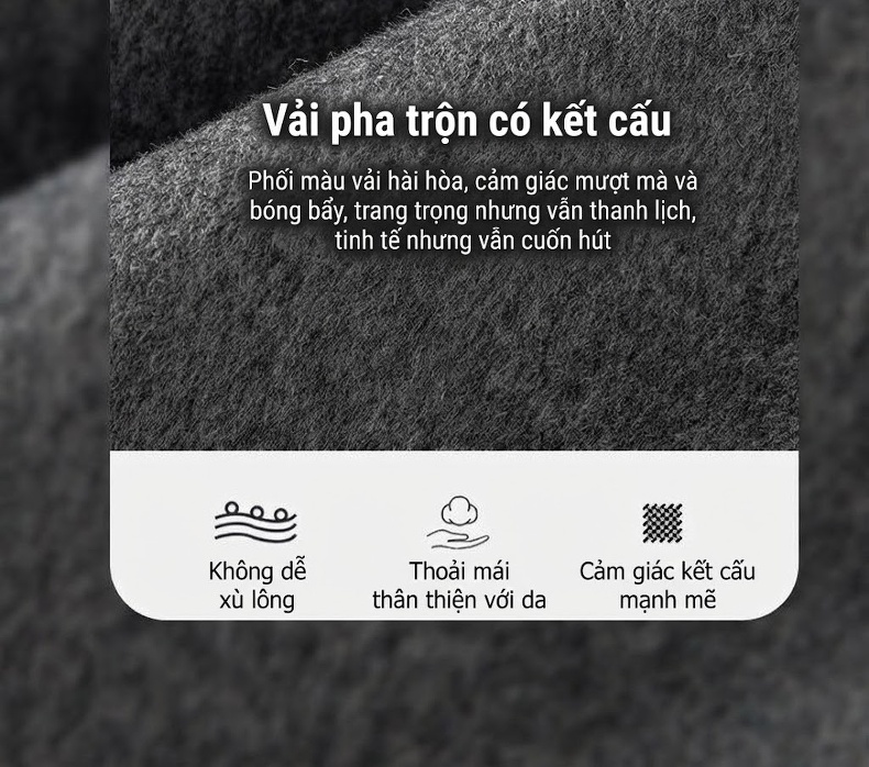 Áo Vest Nam Hai Khuy Một Hàng Khuy Vải Nỉ Lông Cừu Màu Đen, Xám, Nâu chi tiết 6