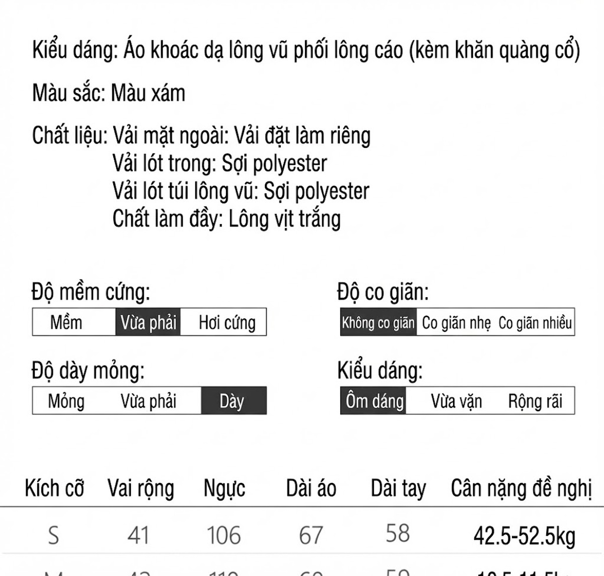 Áo Khoác Dạ Nữ Cổ Áo Choàng Lông Vũ Tay Bồng Phong Cách Thời Trang Màu Xám chi tiết 14