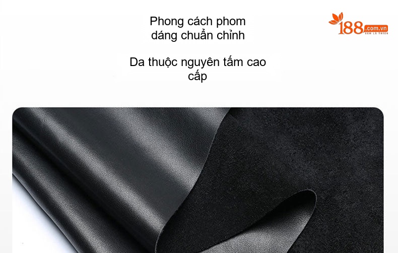 Giày Tây Buộc Dây Nam Da Bò Brogue Chiều Cao Đế 6cm Màu Đen chi tiết 7