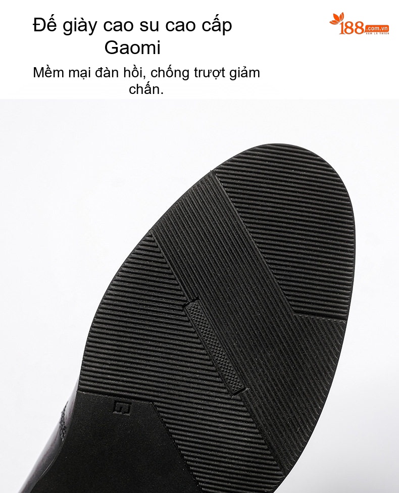 Giày Lười Nam Da Thật Penny Loafer Chiều Cao Đế Khoảng 2cm Màu Đen chi tiết 8