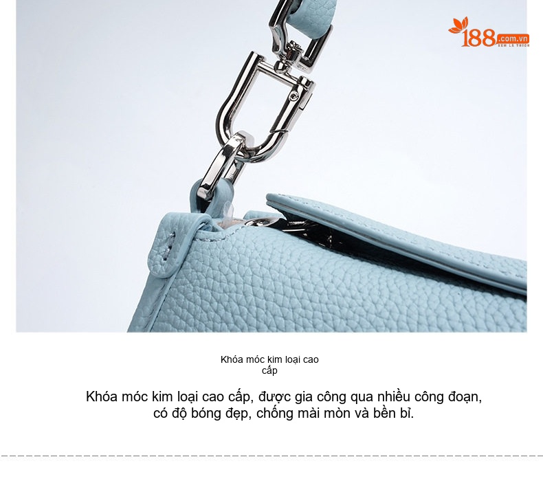 Túi Đeo Vai Nữ Da Mờ Dáng Trăng Khuyết Thiết Kế Tối Giản Màu Xanh, Trắng, Đen, Hồng... chi tiết 13