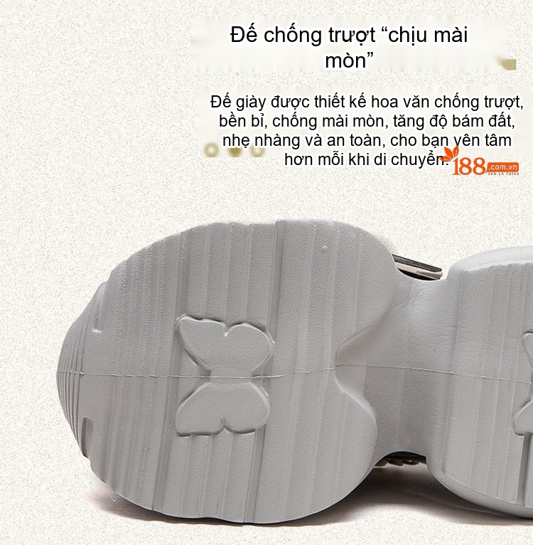 Giày Thể Thao Nữ Dáng Chunky Bụi Bặm Chiều Cao Đế Khoảng 5cm Màu Bạc, Trắng chi tiết 6